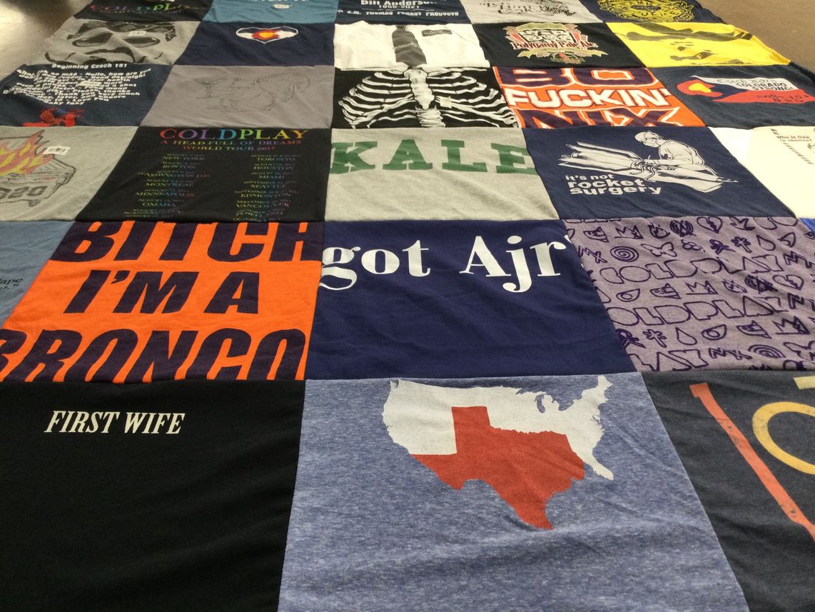 T-shirt quilt featuring colorado state university rams by Amber from CO