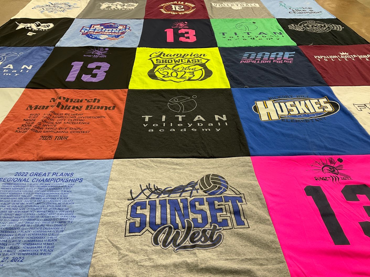 T-shirt quilt featuring monarch marching band by Stephanie from NE