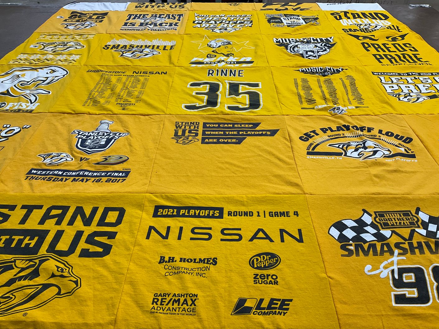 T-shirt quilt featuring nashville predators by Lisa from TN