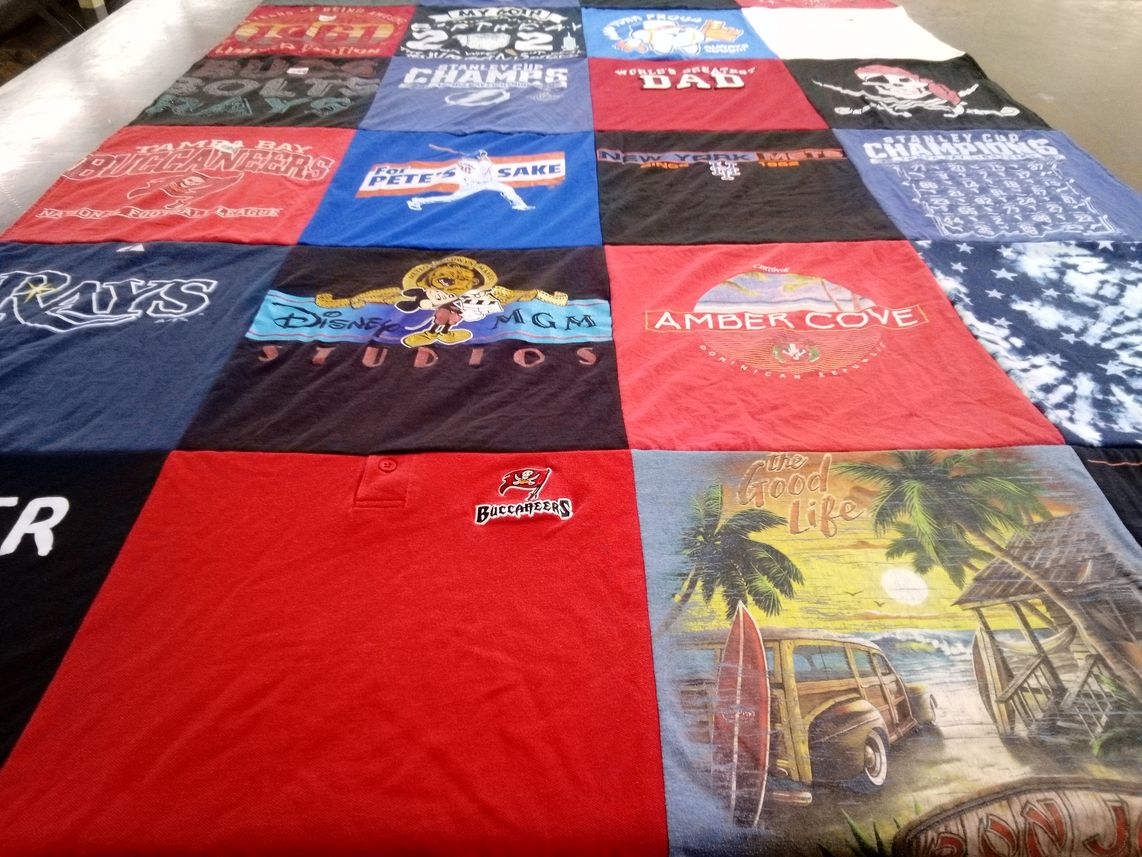 T-shirt quilt featuring tampa bay buccaneers by Andrea from FL