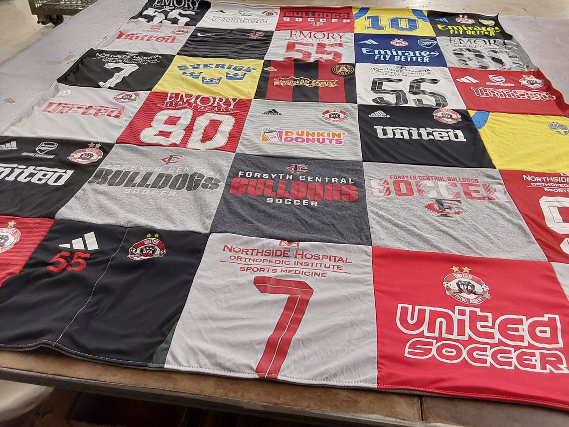 T-shirt quilt featuring forsyth central bulldogs soccer, united soccer by Amanda from NY