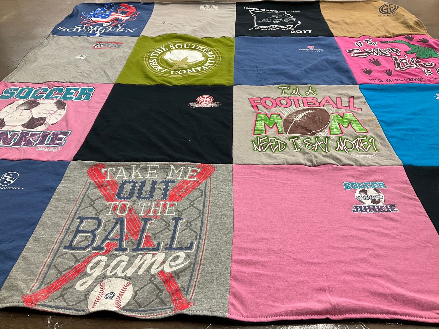 T-shirt quilt from southern university by Amber from MO