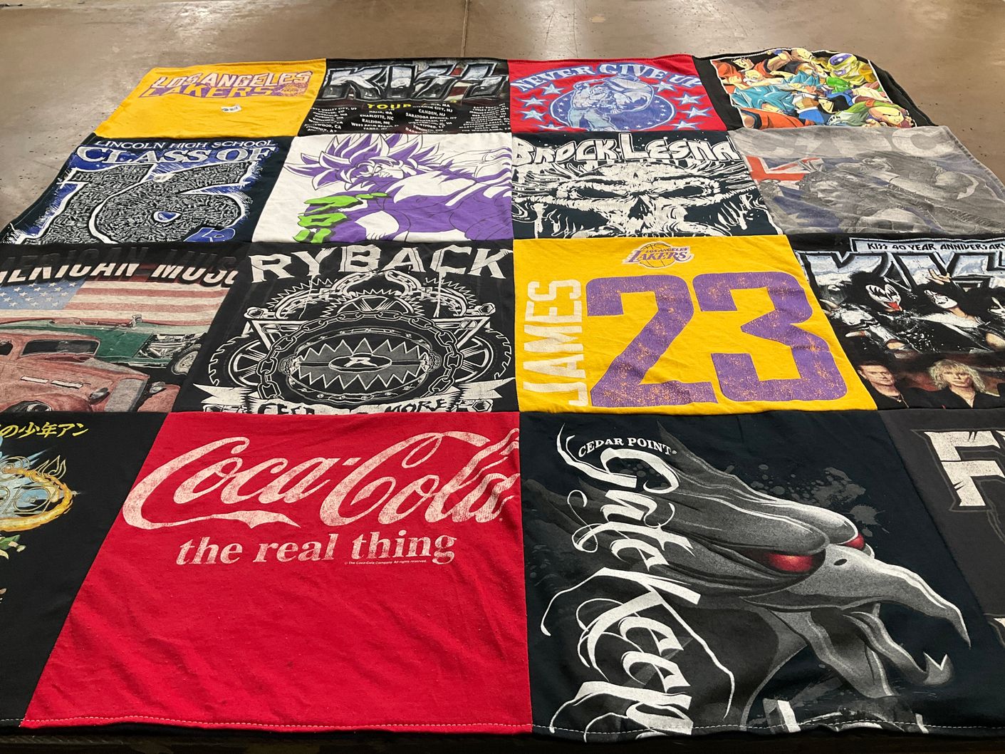 T-shirt quilt featuring los angeles lakers by Ann from MI
