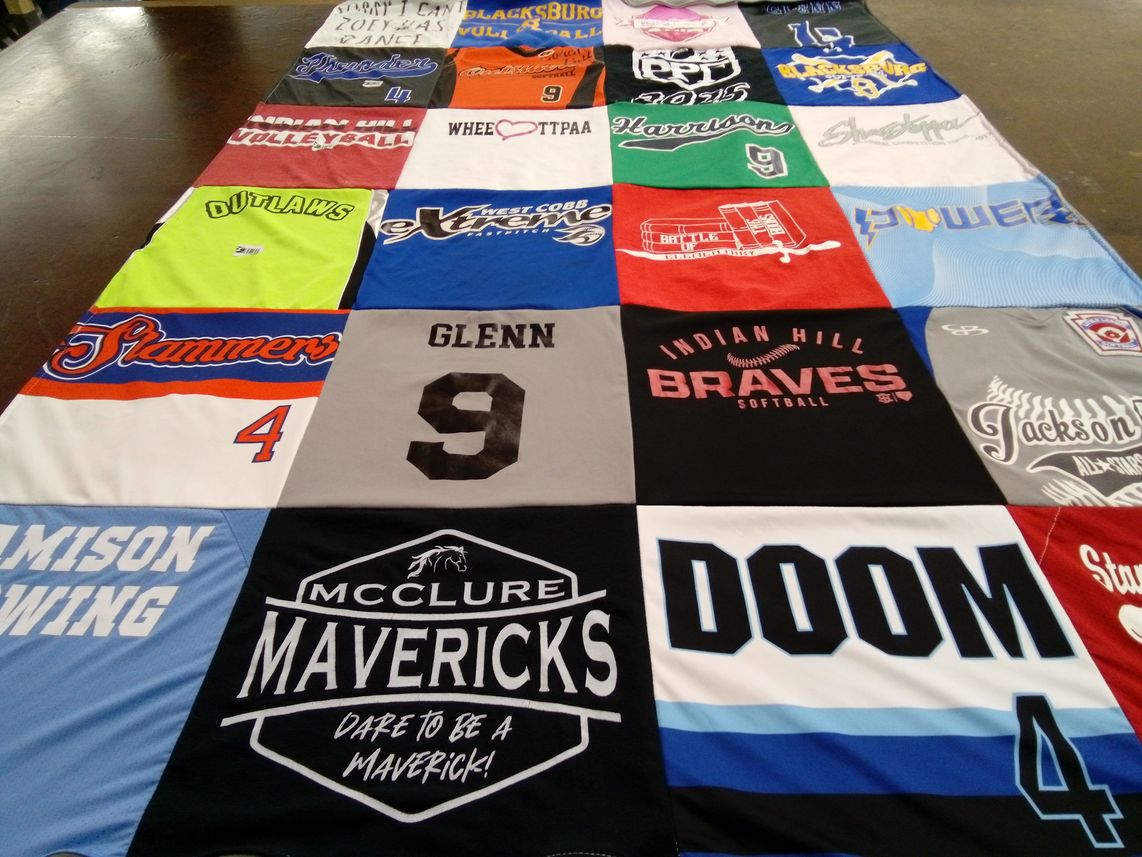 T-shirt quilt from mcclure middle school, indian hill high school by Anna from OH
