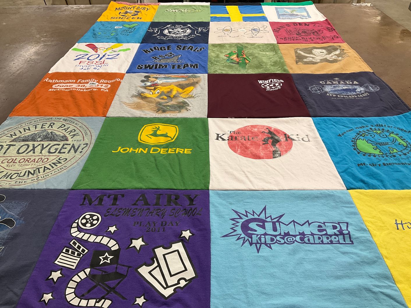 T-shirt quilt from mt airy elementary school by Shelley from MD