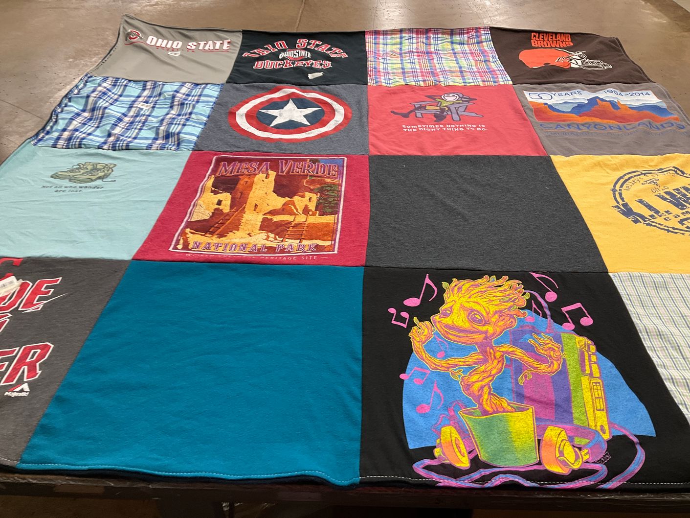 T-shirt quilt featuring cleveland browns by Nancy from OH