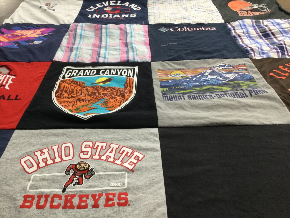 T-shirt quilt featuring ohio state buckeyes by Nancy from OH
