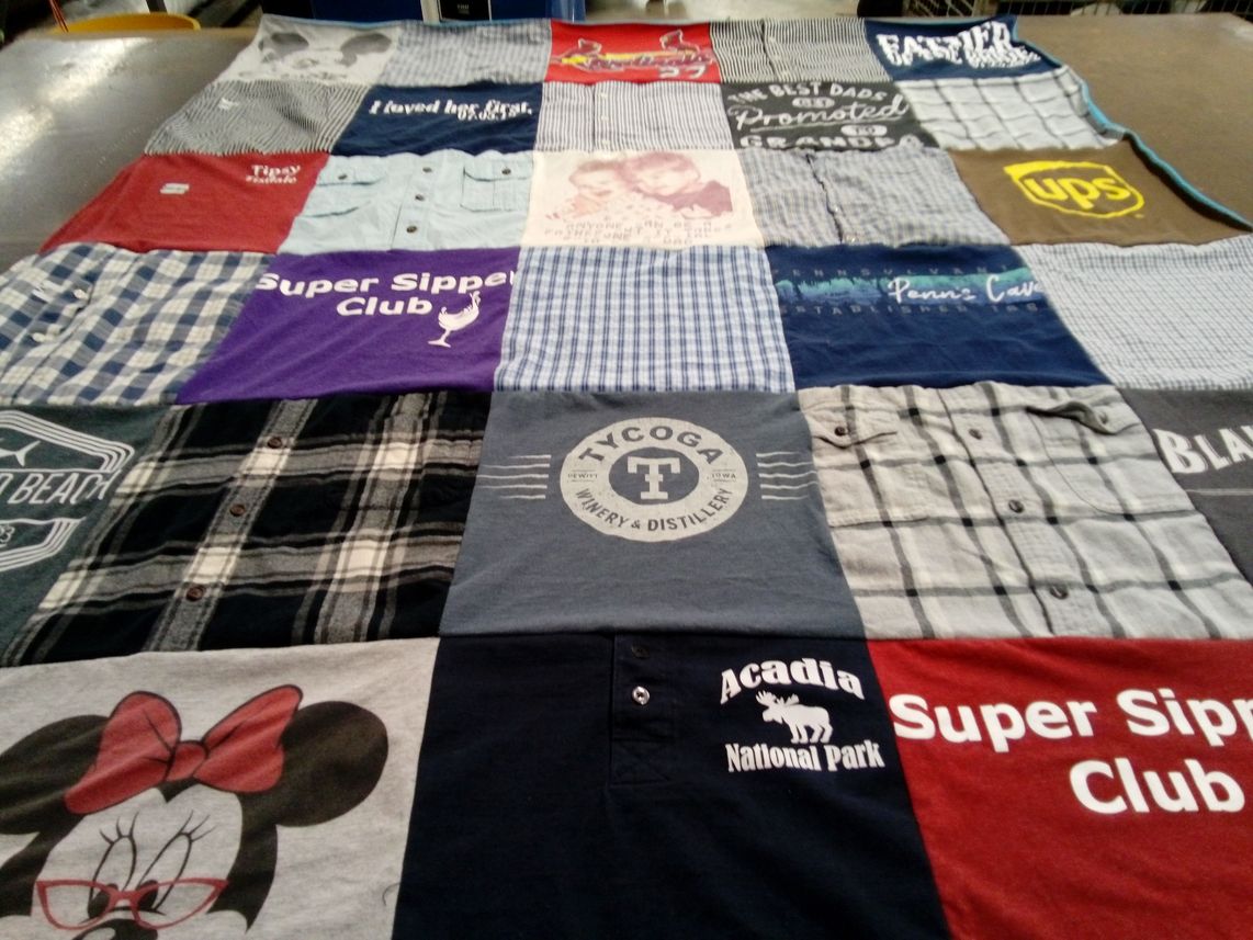 T-shirt quilt with beaches, beer themes by Tonya from IL