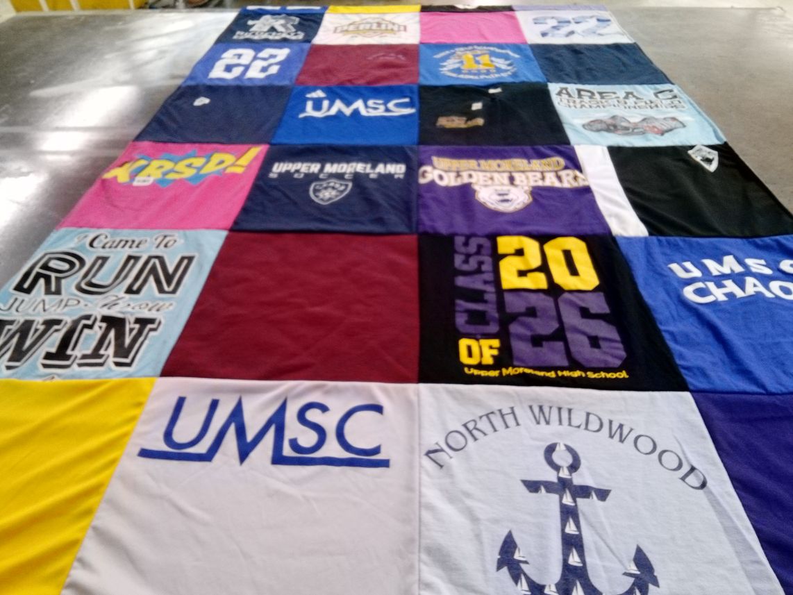 T-shirt quilt featuring upper moreland golden bears by Stephanie from PA