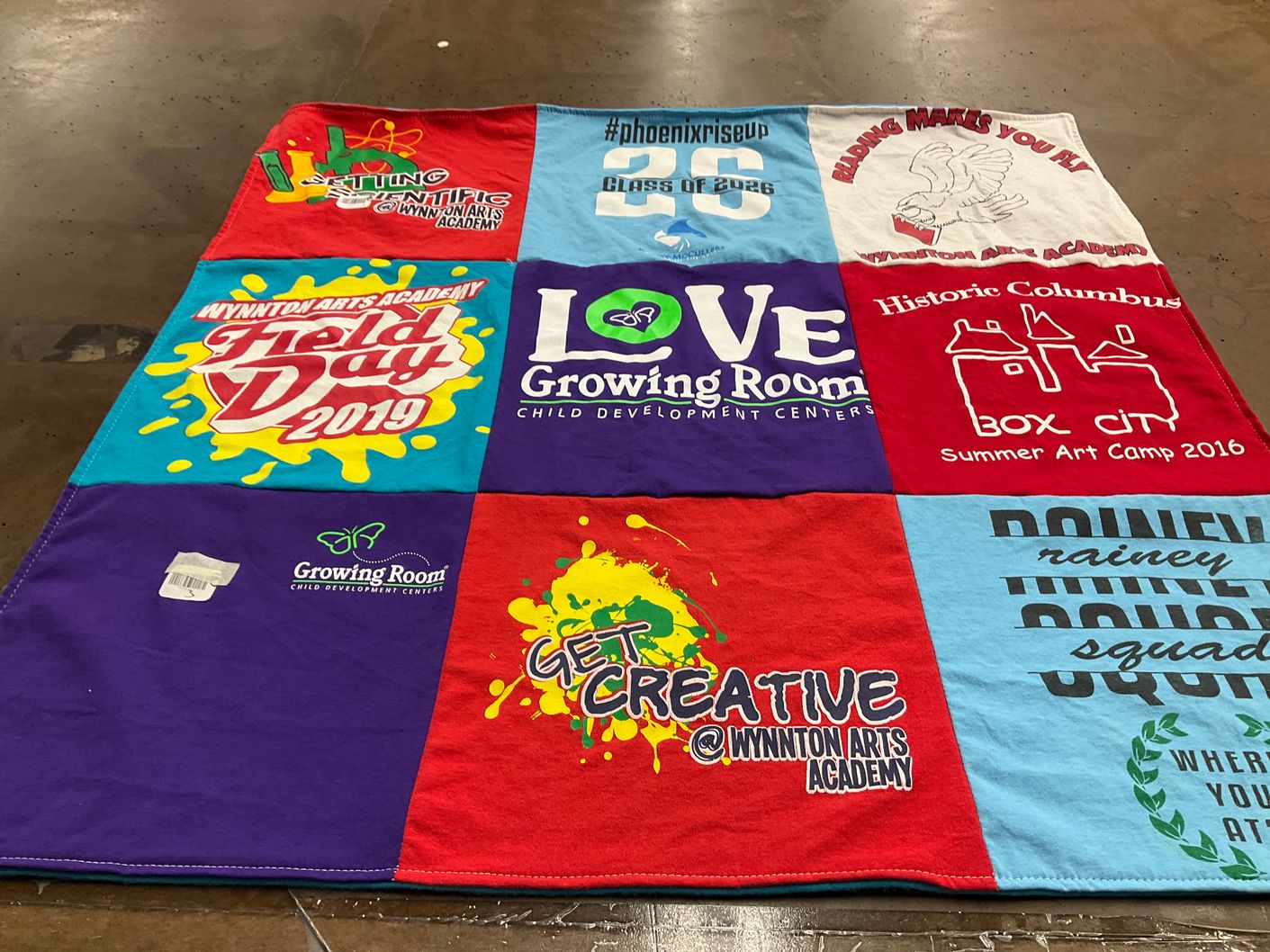 T-shirt quilt from wynnton arts academy by Kimberly from GA