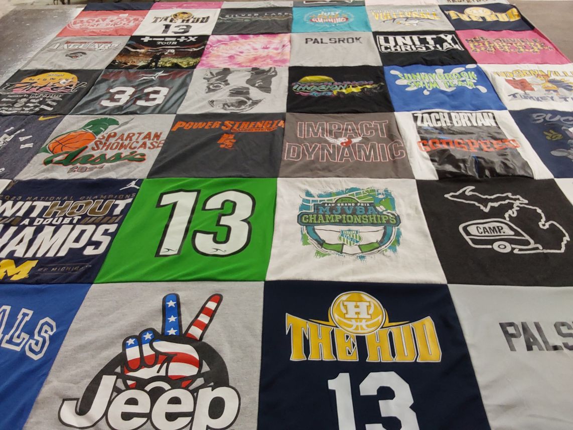 T-shirt quilt from university of michigan by Ava from AZ