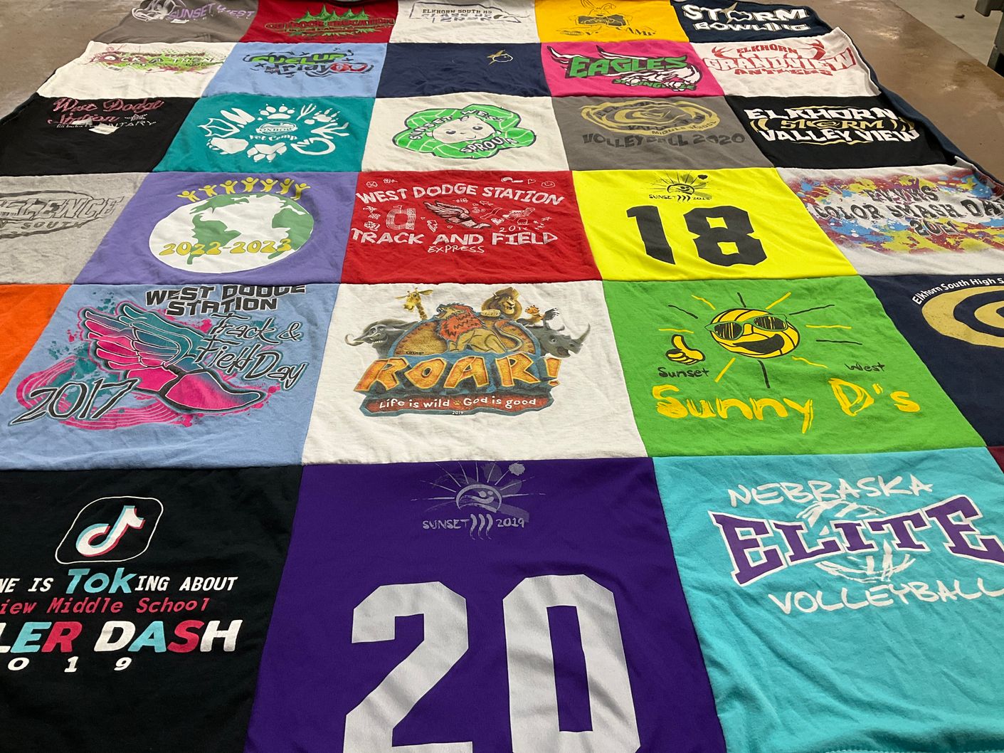 T-shirt quilt featuring nebraska elite volleyball by Stephanie from NE