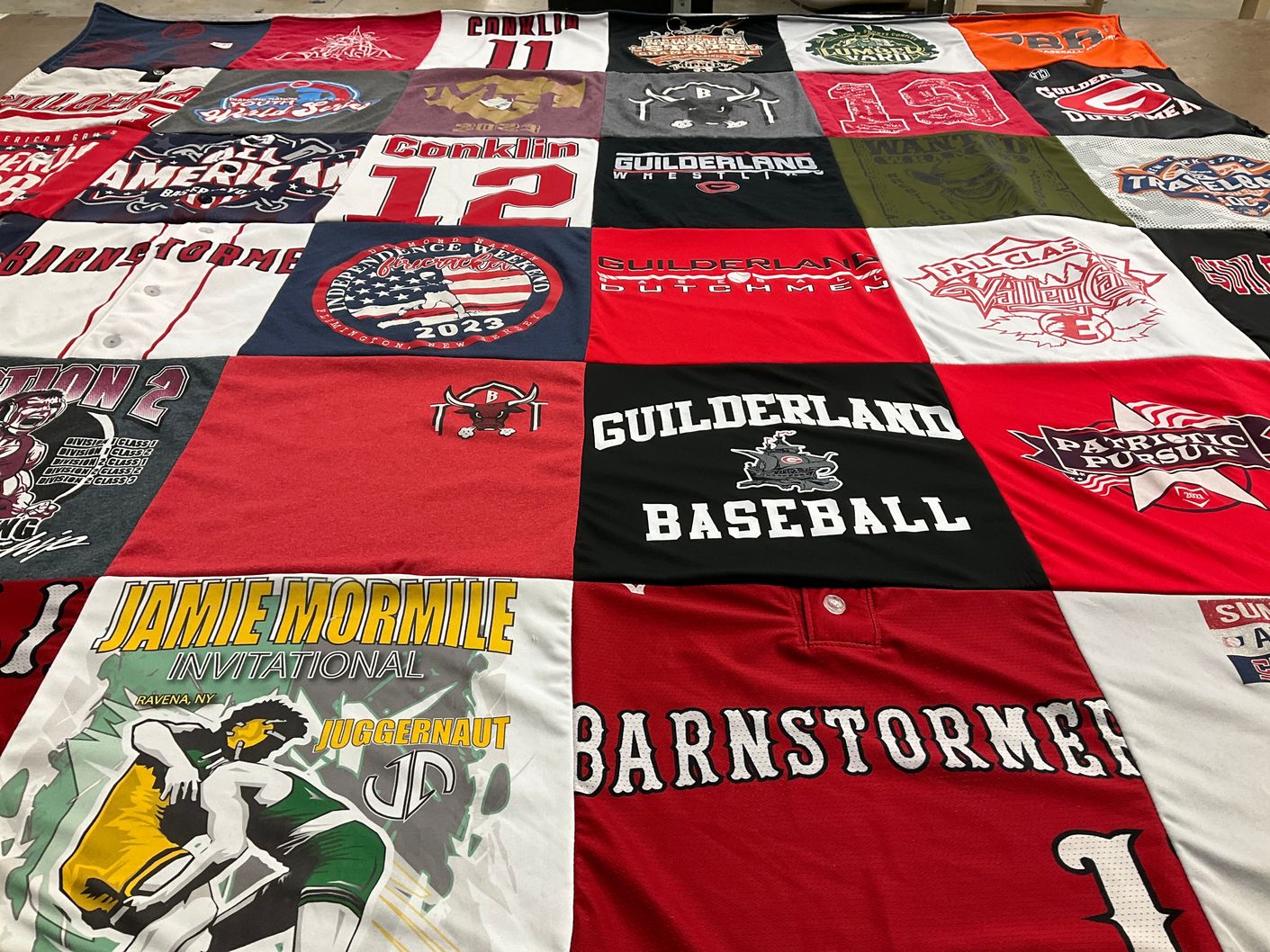 T-shirt quilt from guilderland high school, conklin high school by Casey from NY