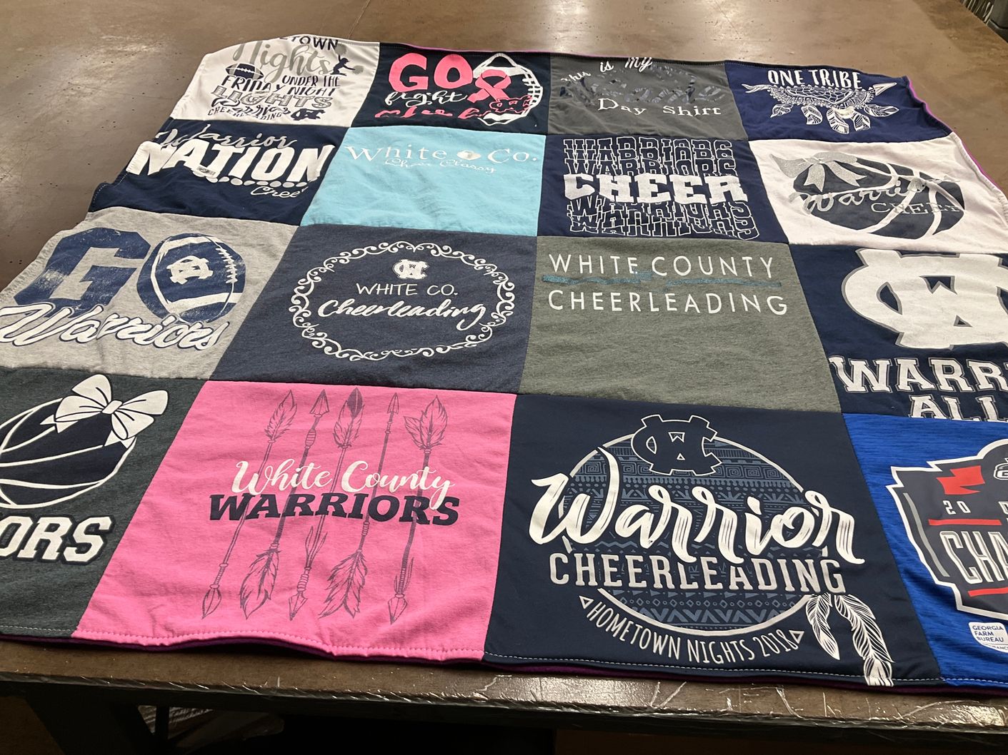 T-shirt quilt featuring white county warriors by Amy from SC
