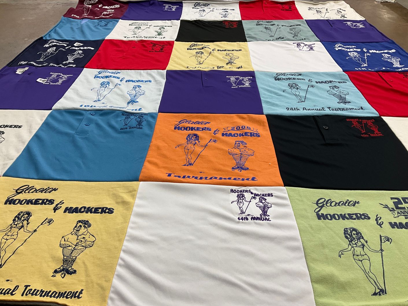 T-shirt quilt with golfing themes by Shanelle from ID