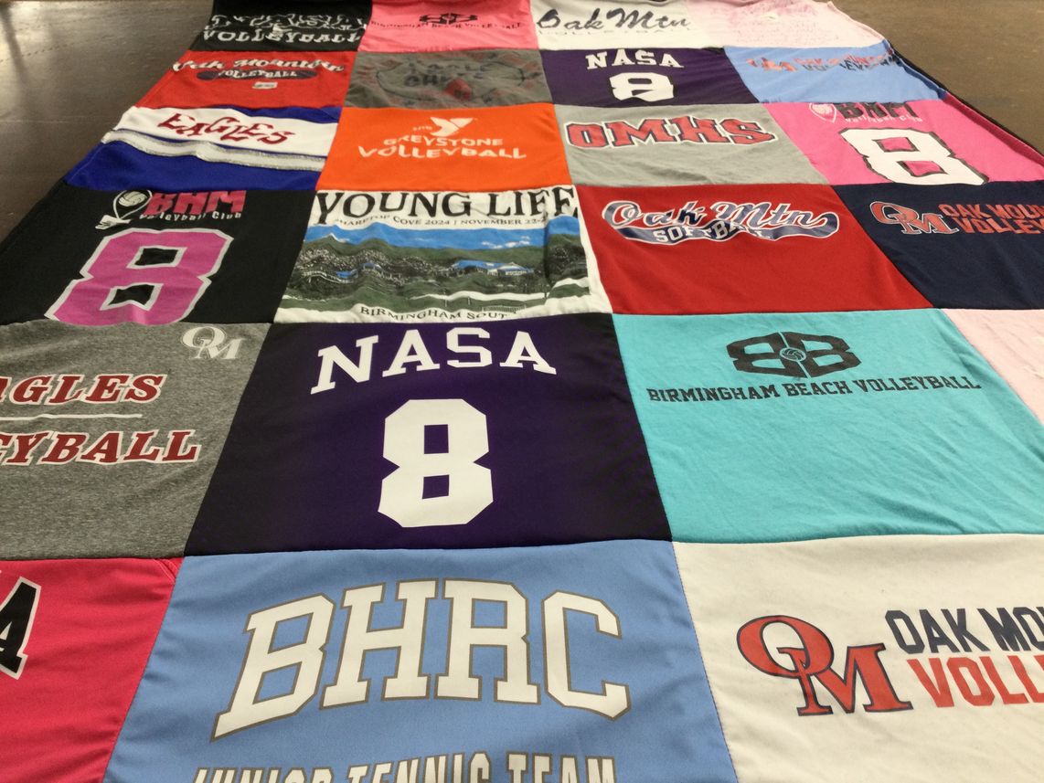 T-shirt quilt featuring birmingham beach volleyball club, oak mountain volleyball by Katie from AL