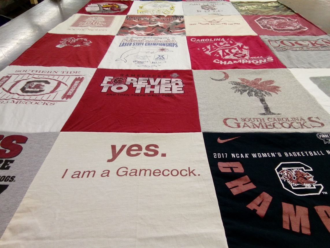 T-shirt quilt featuring south carolina gamecocks by Morgan from FL
