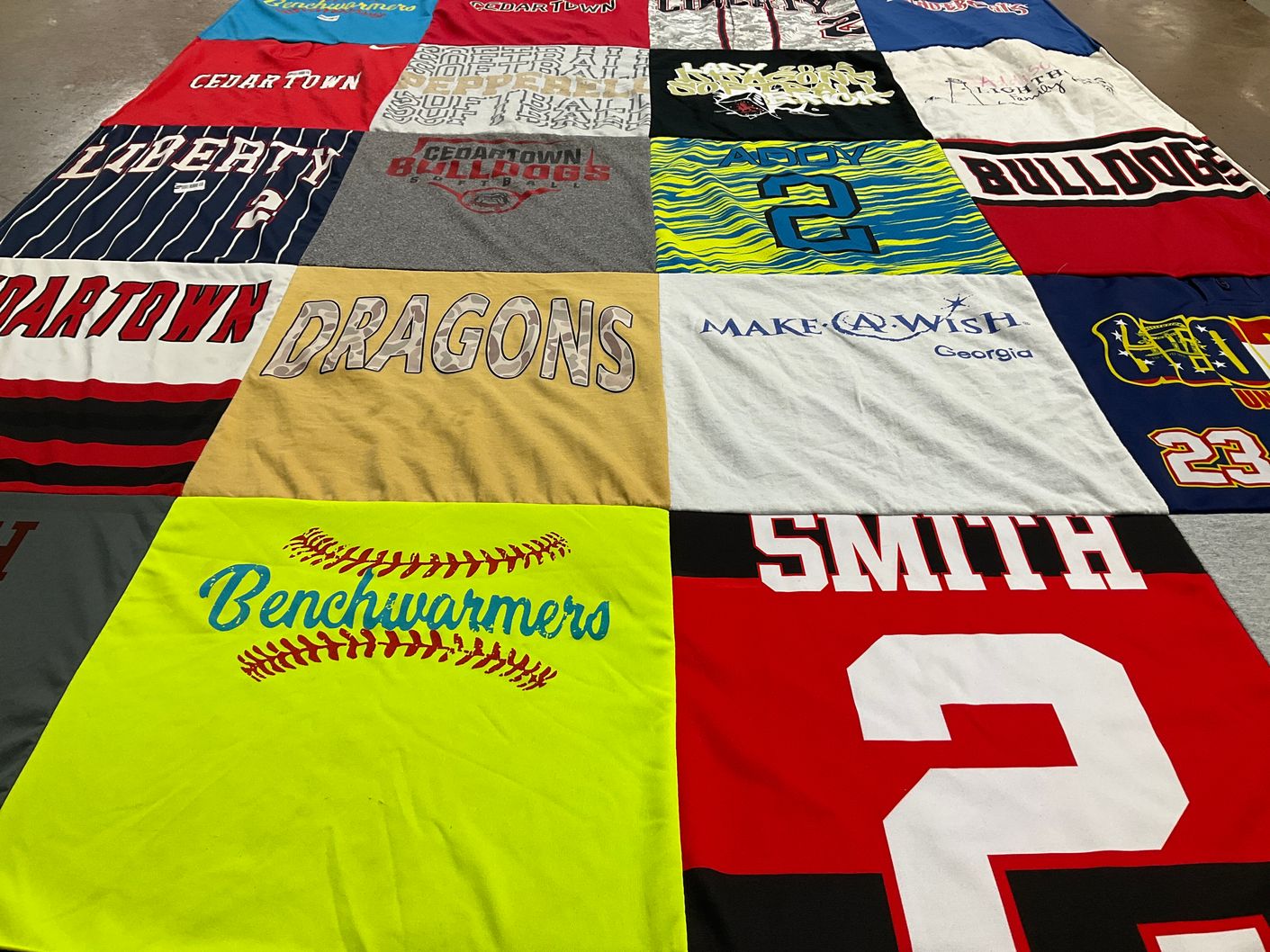 T-shirt quilt featuring cedartown bulldogs by lindsay from GA