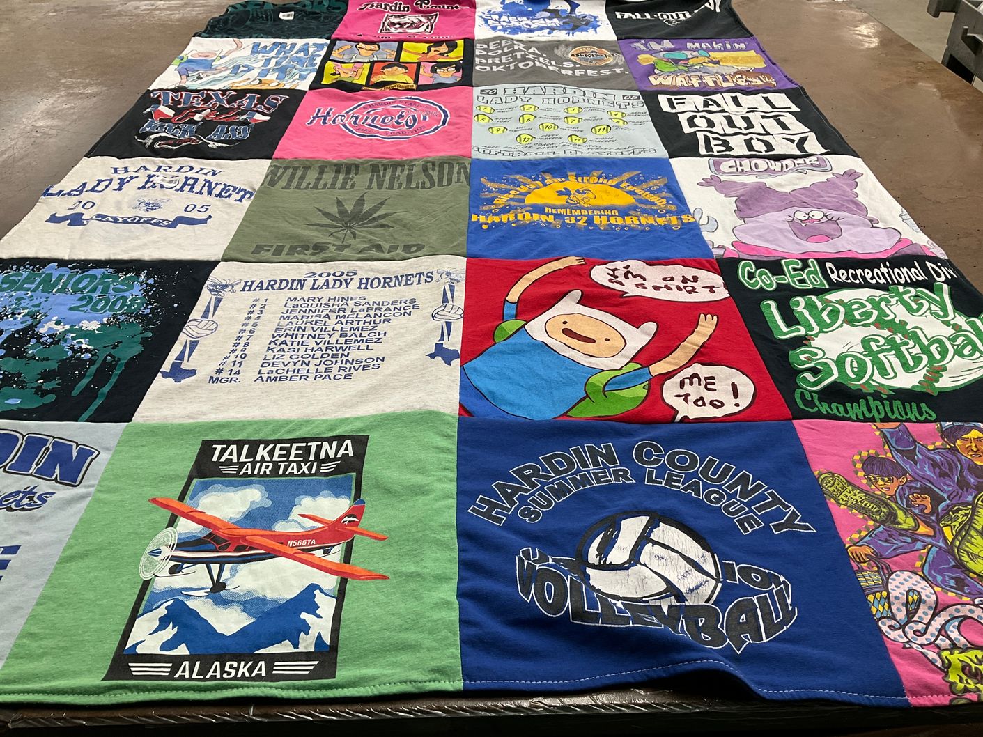 T-shirt quilt featuring hardin lady hornets by Irish from TX