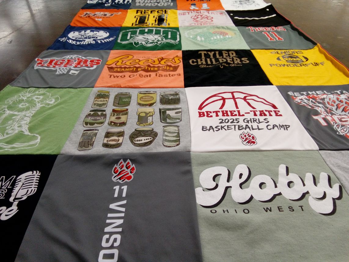 T-shirt quilt featuring bethel-tate high school girls basketball team, tigers by Lisa from OH