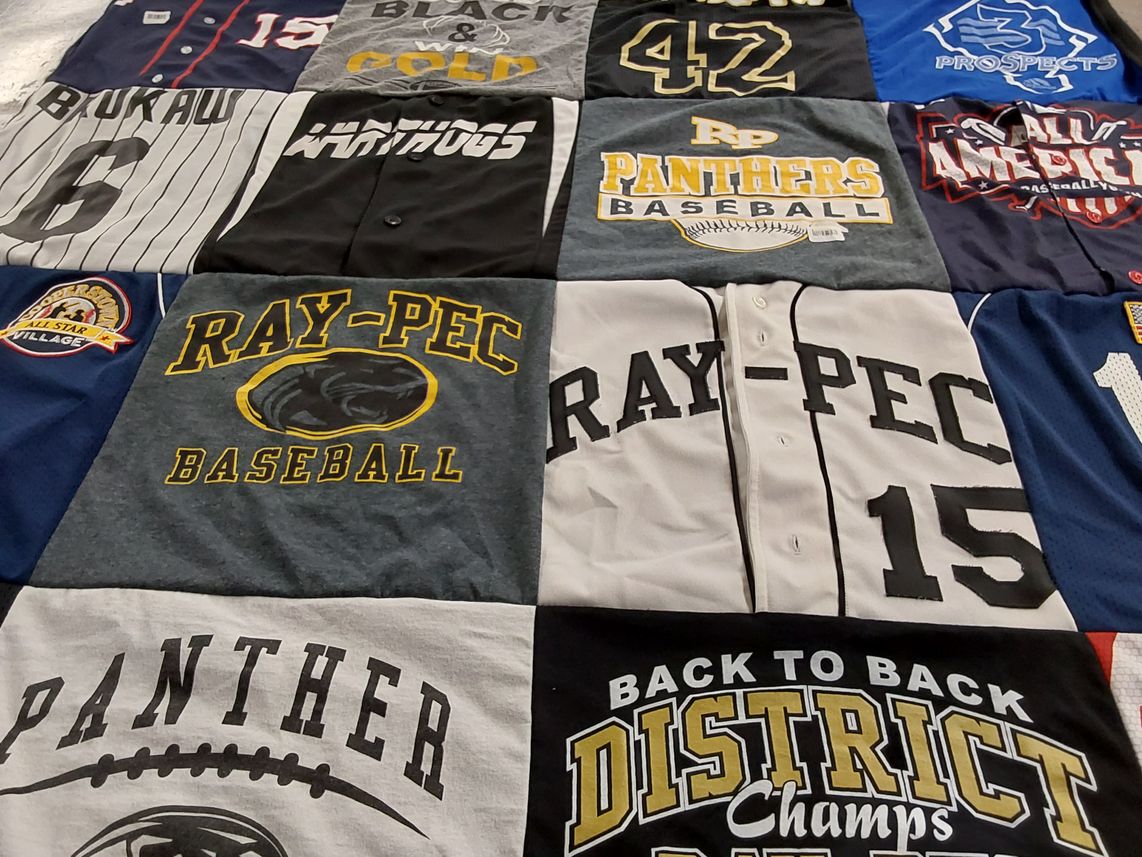 T-shirt quilt featuring raymore pecular high school baseball by Scott from MO