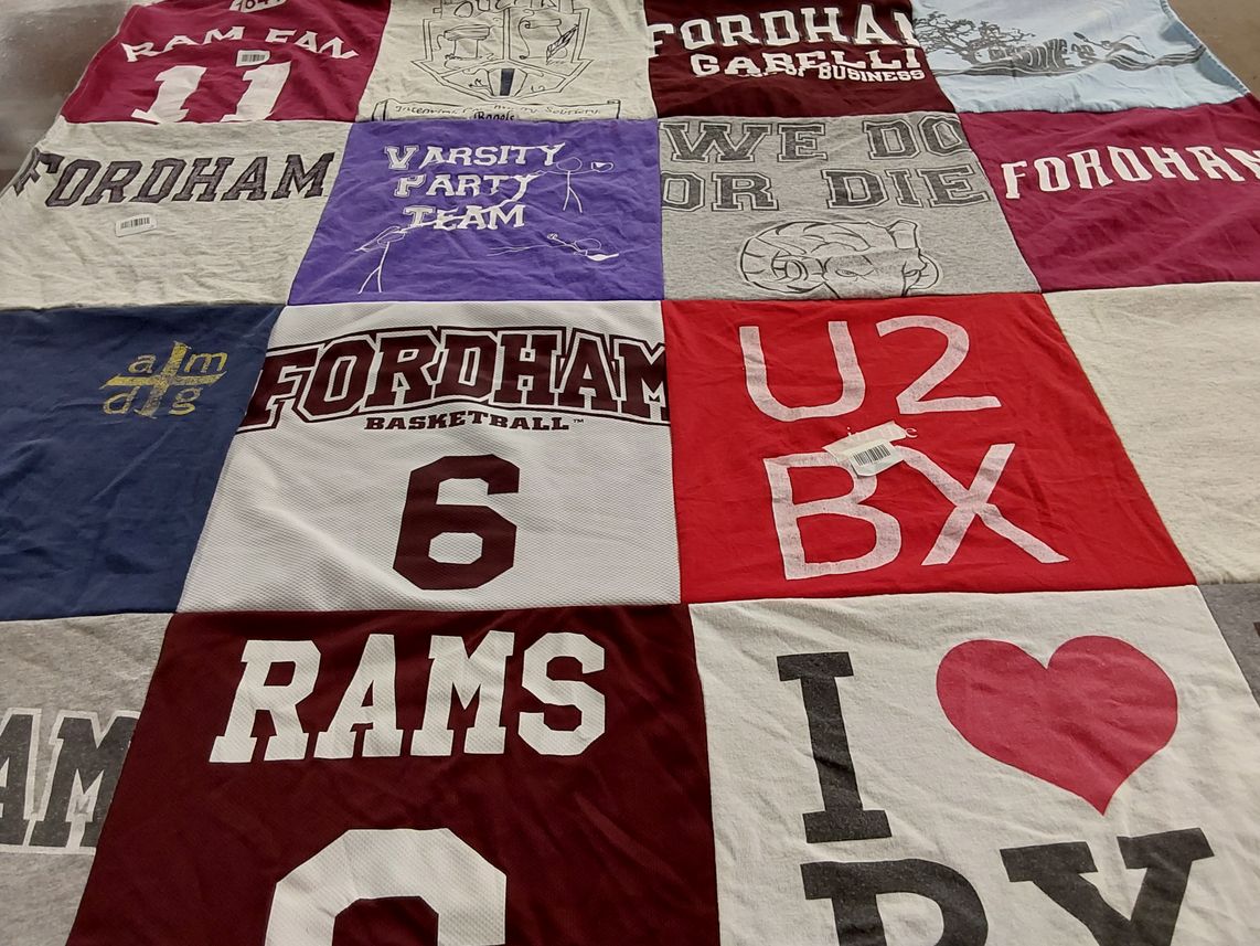 T-shirt quilt featuring fordham university basketball by Adrienne from TX