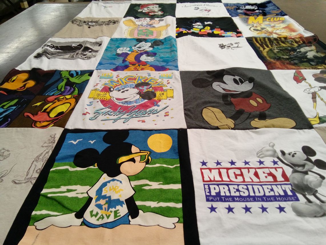 T-shirt quilt with disney, cartoons themes by Brad from TX