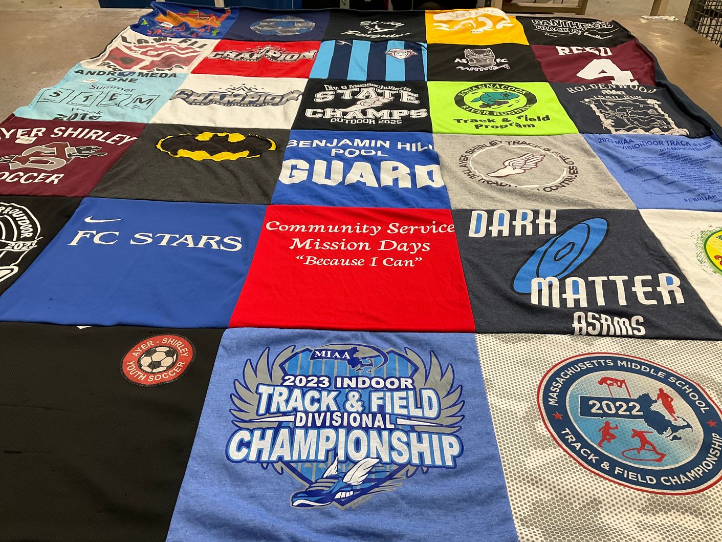 T-shirt quilt featuring ayer shirey soccer, fc stars by Kelly from MA