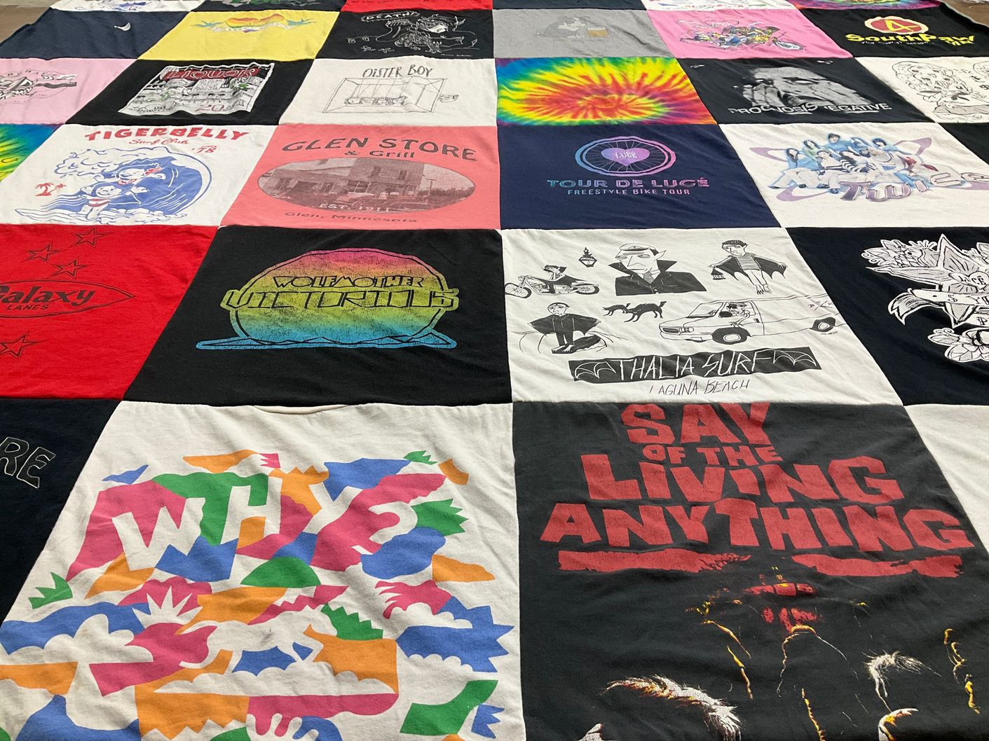 T-shirt quilt with biking, beach themes by Page from MN