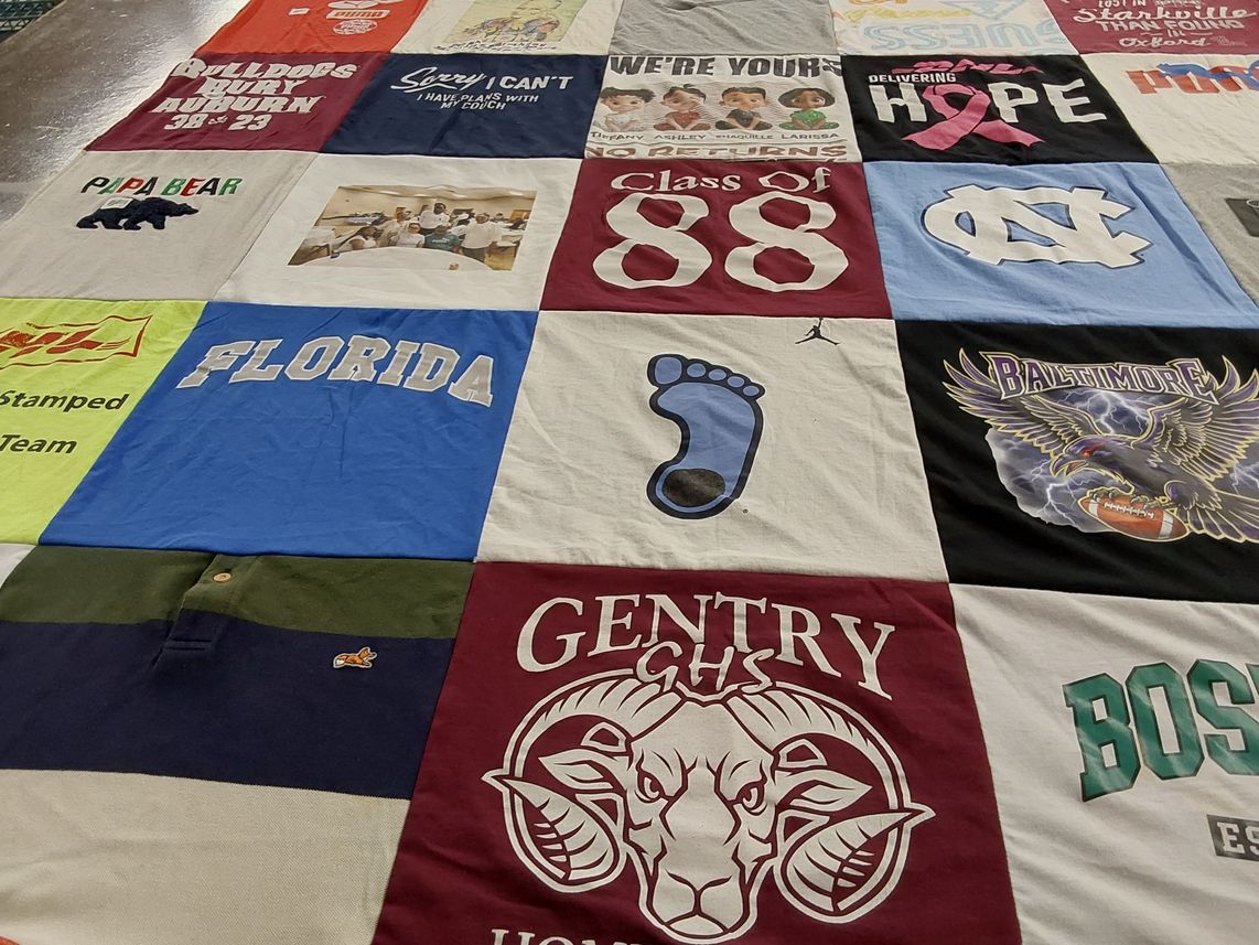T-shirt quilt from gentry high school by Cynthia from MS