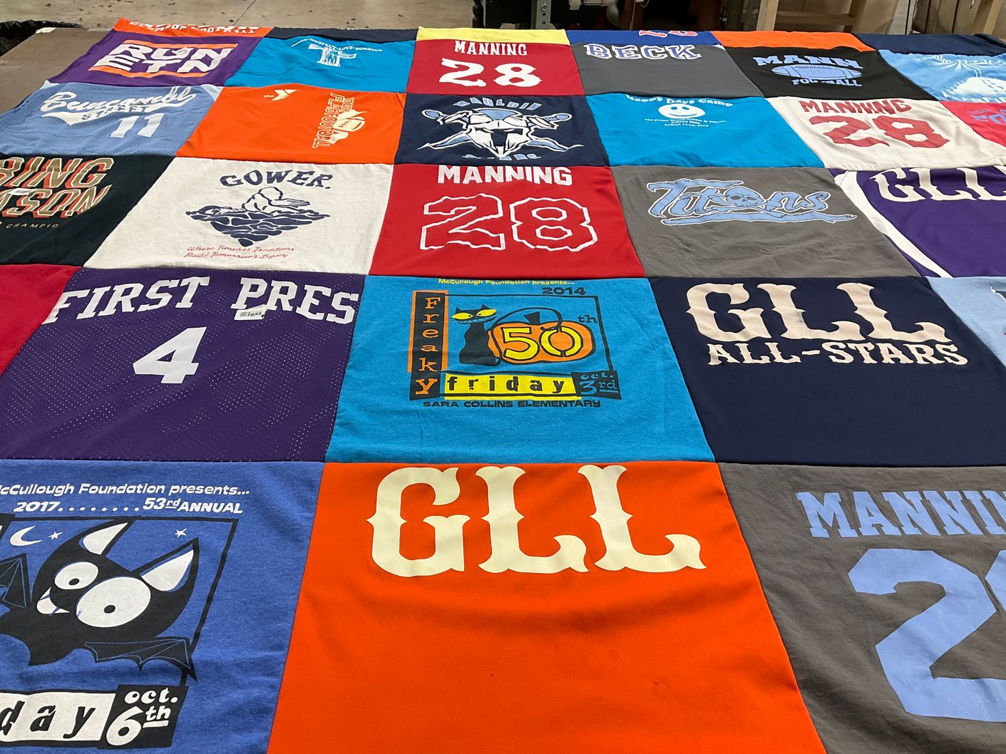 T-shirt quilt featuring gll all-stars by Stephanie from SC