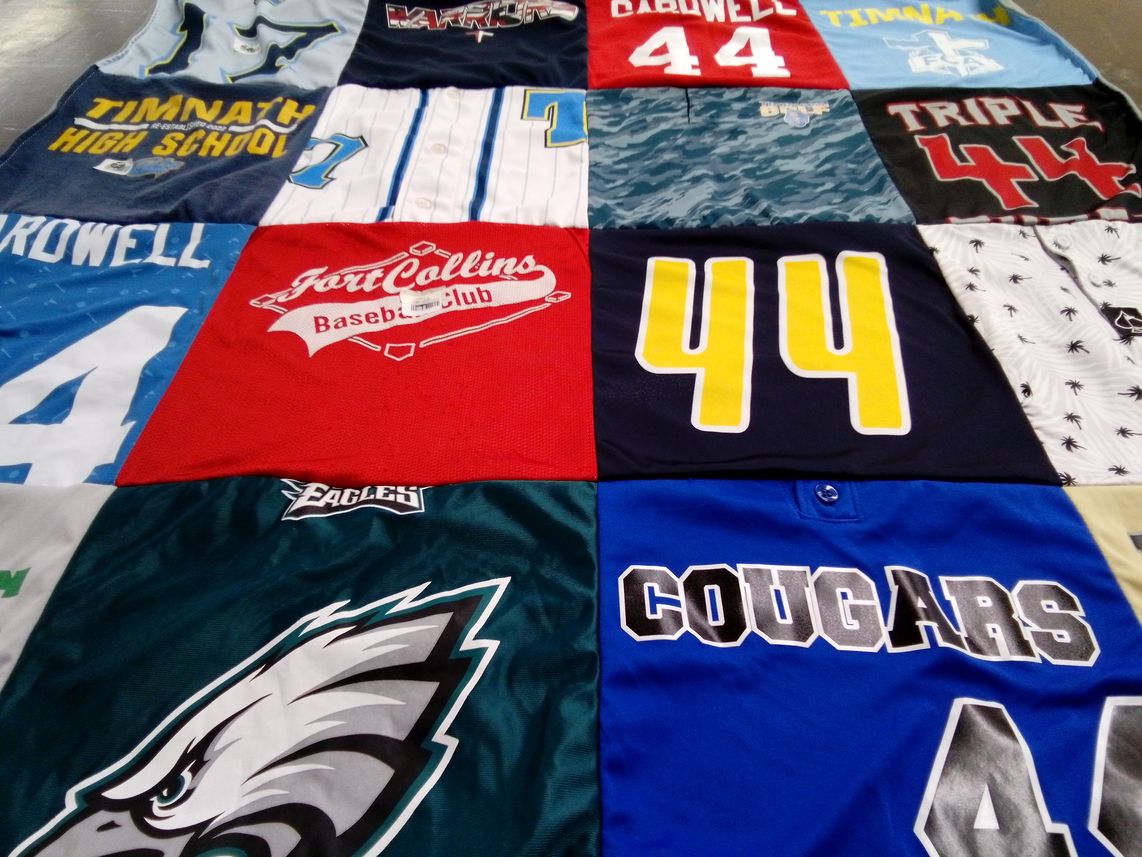 T-shirt quilt featuring eagles, cougars by April from CO