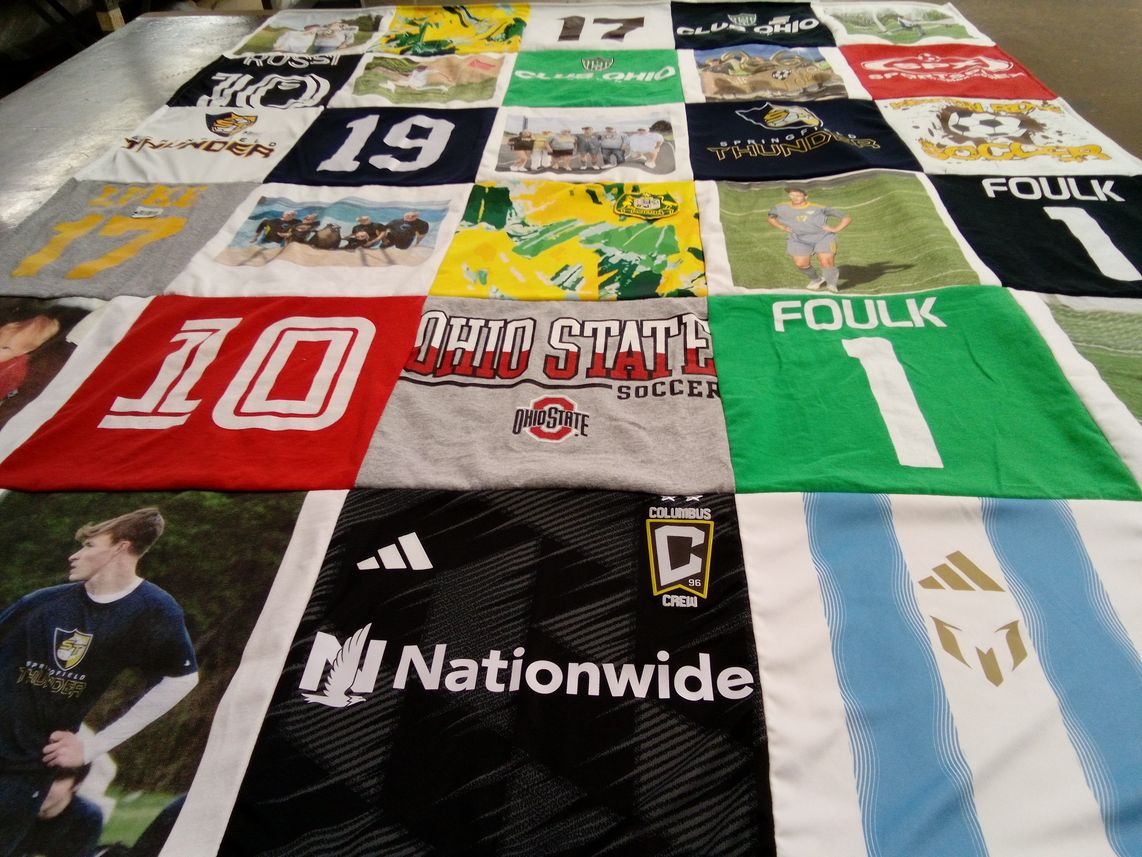 T-shirt quilt featuring columbus crew by Carol from OH