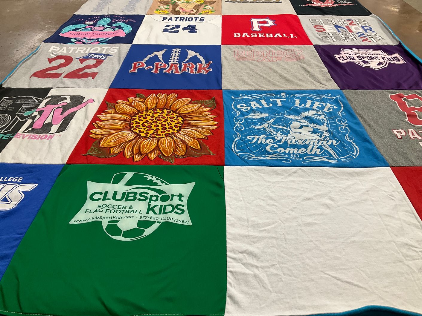 T-shirt quilt featuring patriots by Meghan from FL