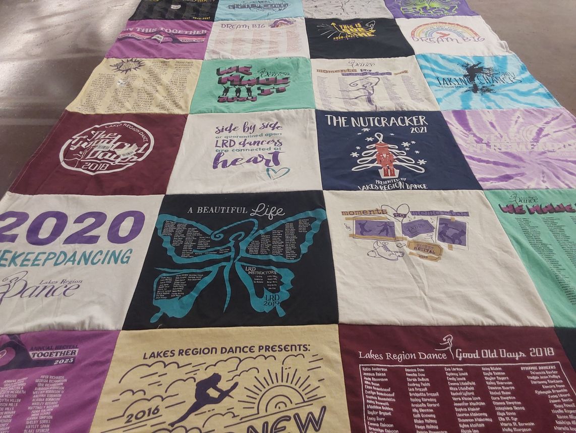 T-shirt quilt with dance themes by Kristin from NH