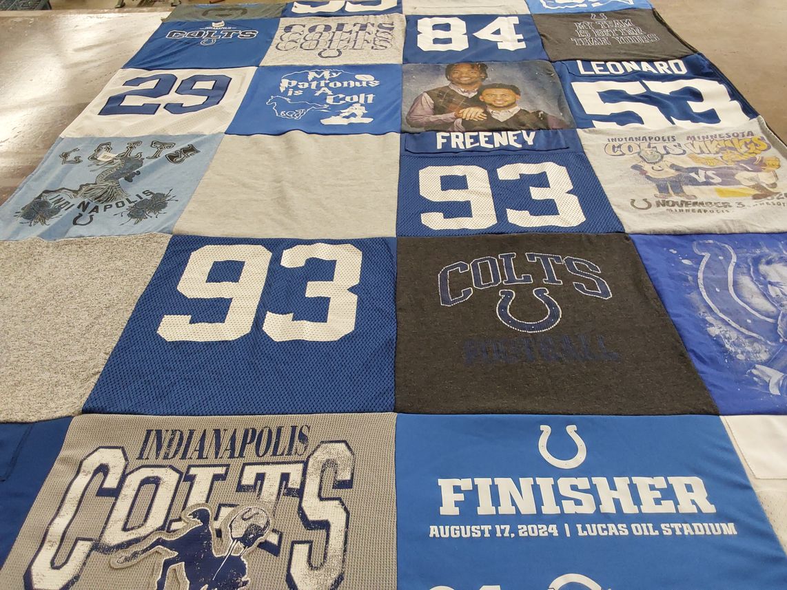 T-shirt quilt featuring indianapolis colts by Amanda from IN