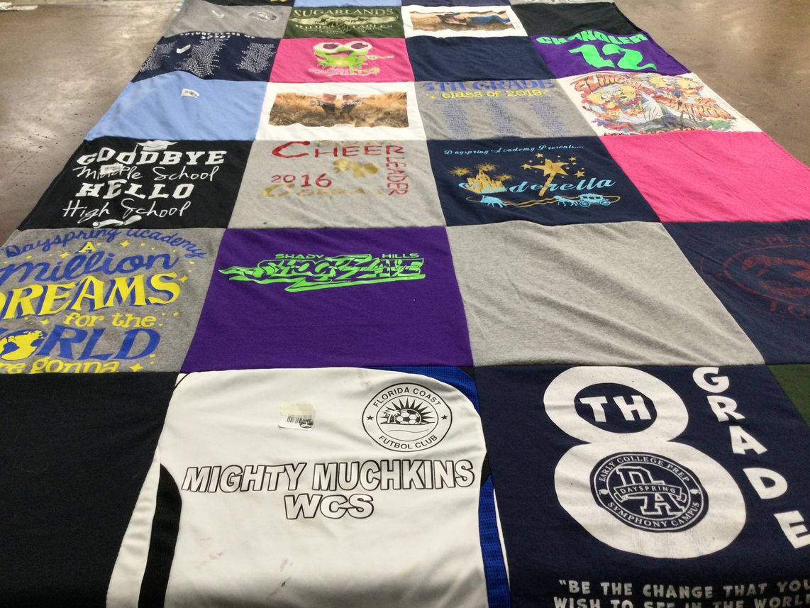 T-shirt quilt from dayspring academy by Jessica from FL