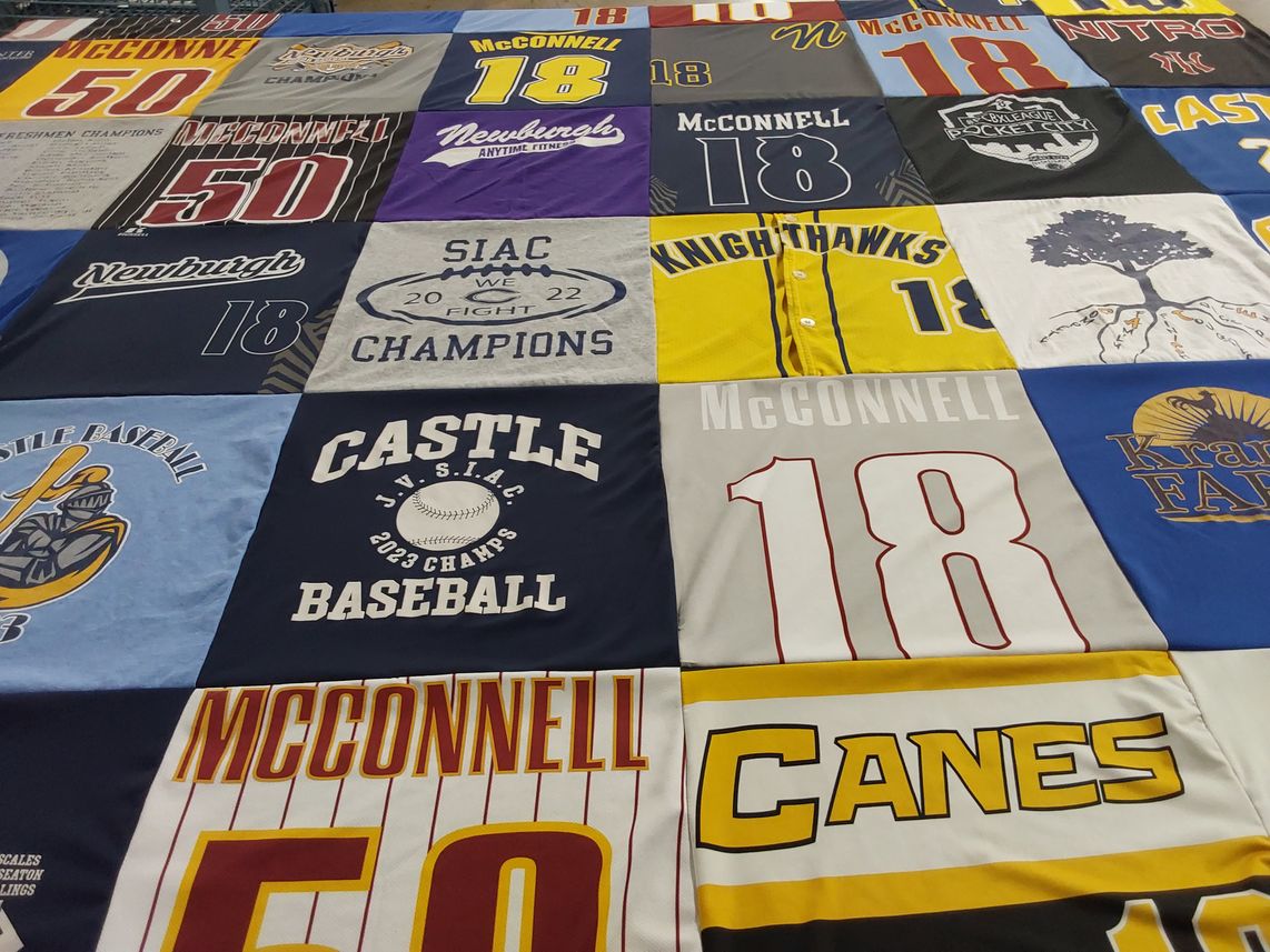 T-shirt quilt featuring mcconnell baseball, canes baseball by Tracey from IN