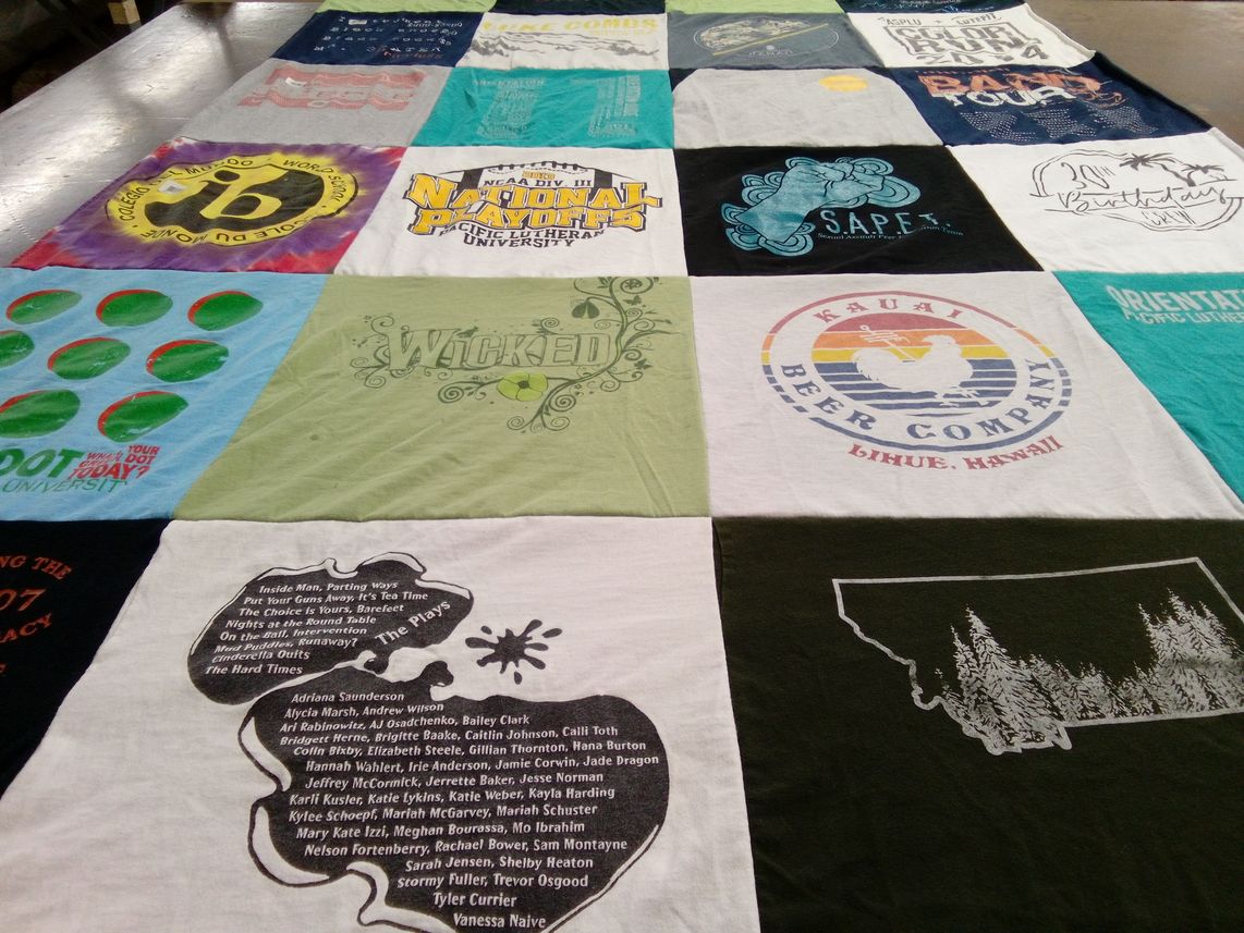 T-shirt quilt from national pacific university by Mariah from WA