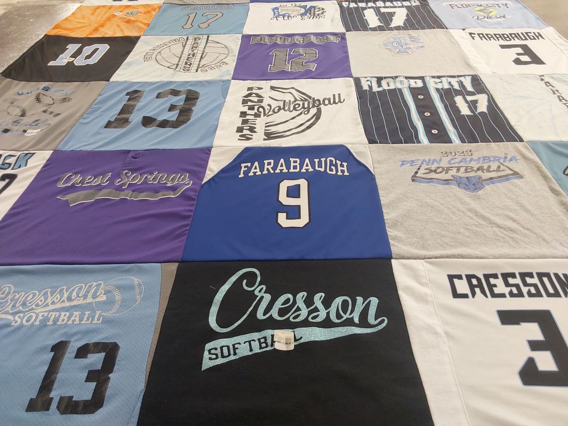 T-shirt quilt featuring crest springs softball, cresson softball by Jennifer from PA