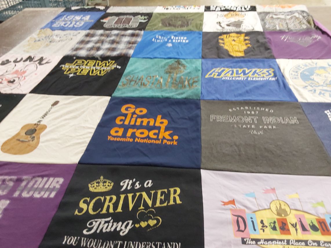 T-shirt quilt from hillcrest elementary school by Janice from UT