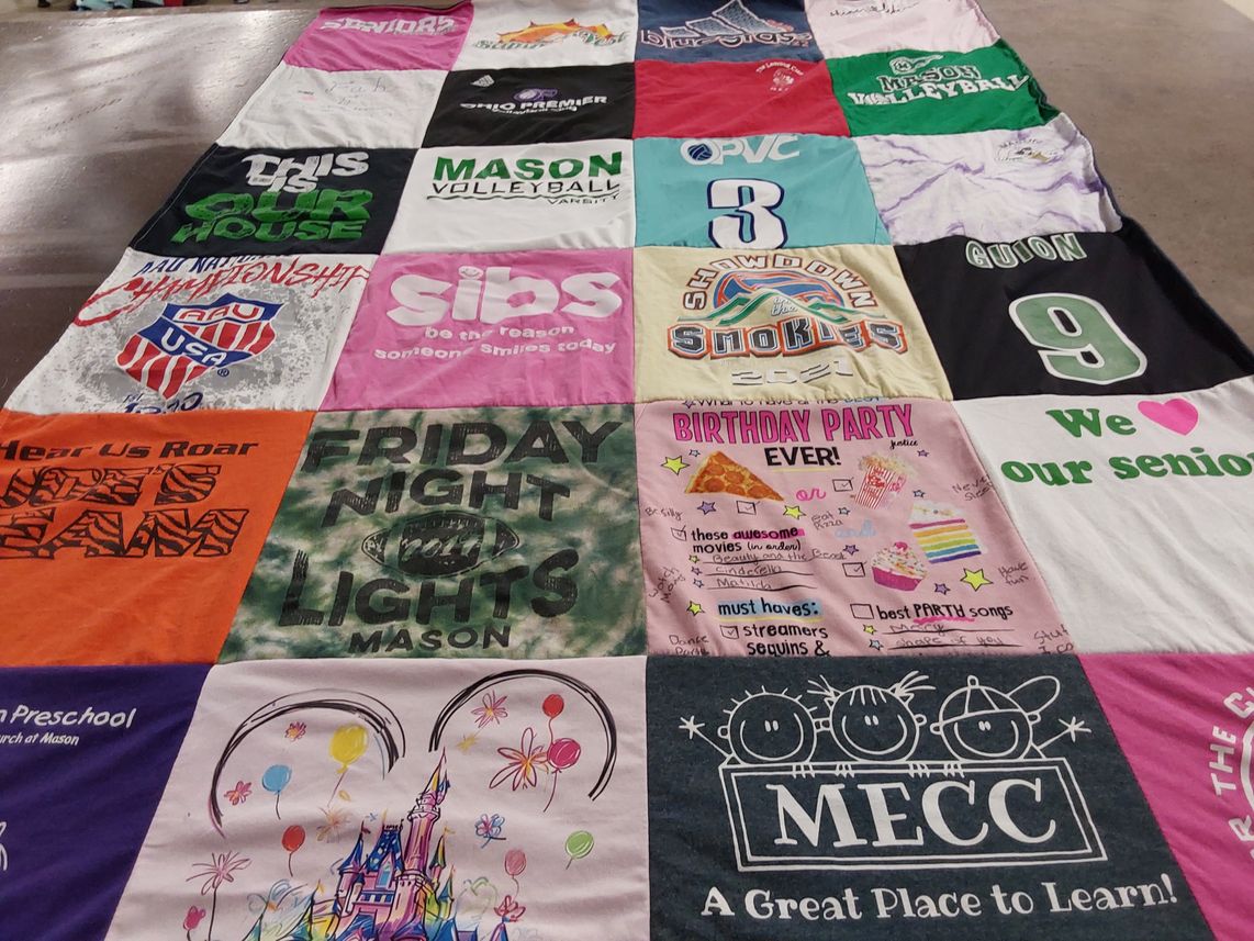 T-shirt quilt featuring mason volleyball by Casey from OH