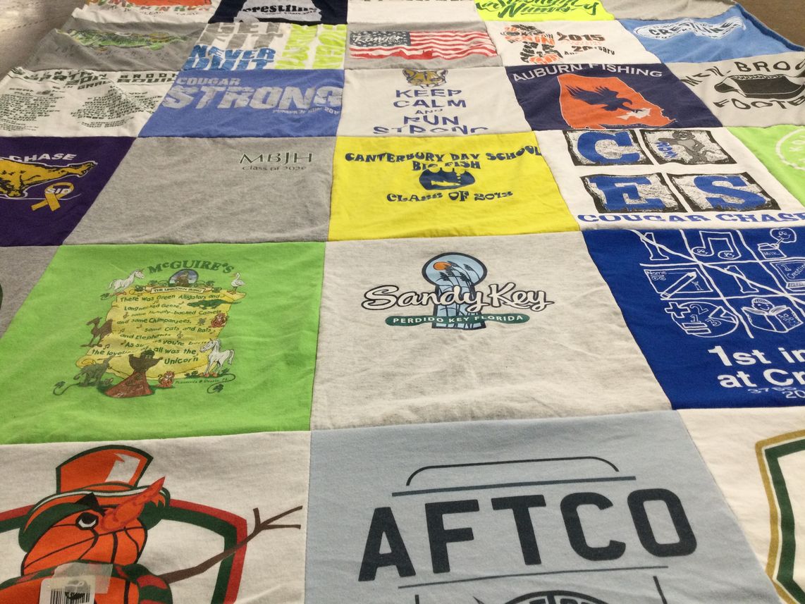 T-shirt quilt featuring cougars by Amy from AL