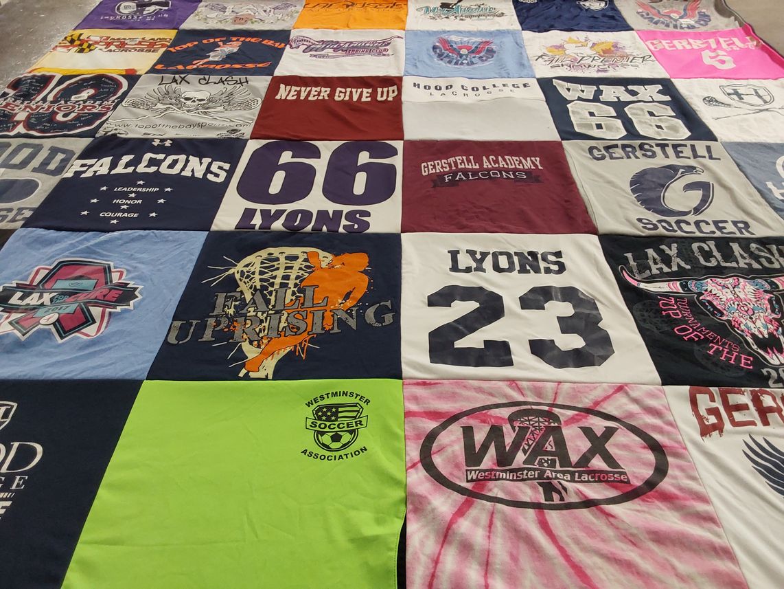 T-shirt quilt featuring westminster area lacrosse by Sherry from MD