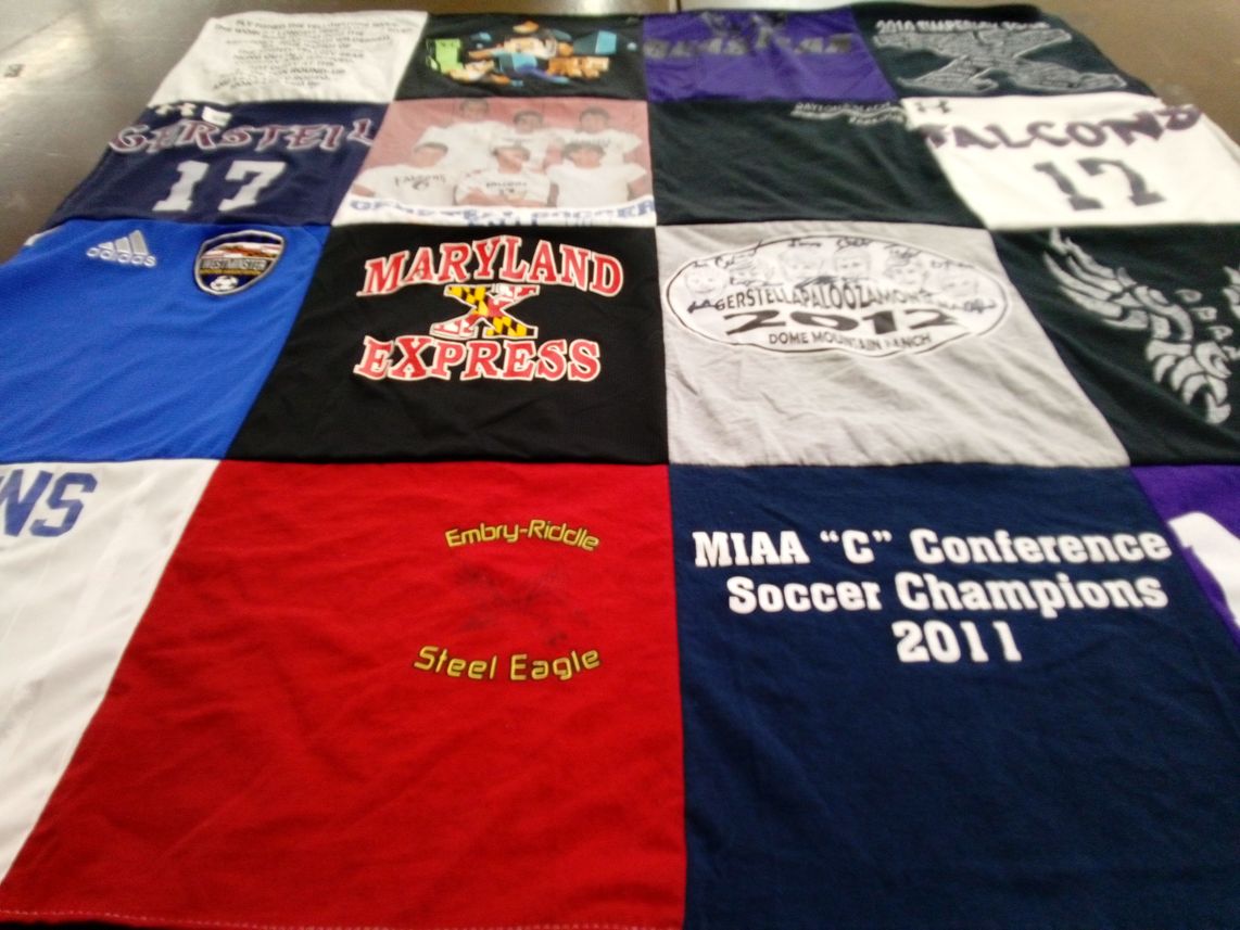 T-shirt quilt featuring maryland express, gerstell academy falcons by Sherry from MD