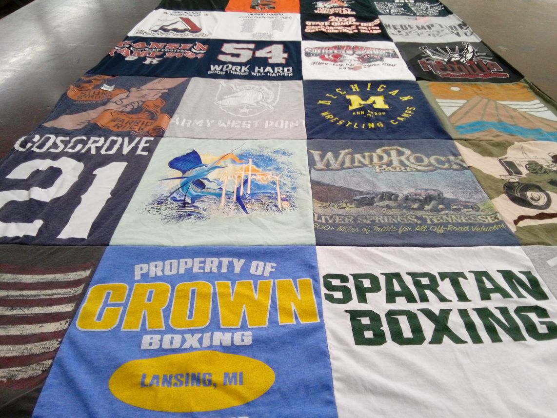 T-shirt quilt featuring army west point wrestling, michigan wrestling camps by Michele from MI