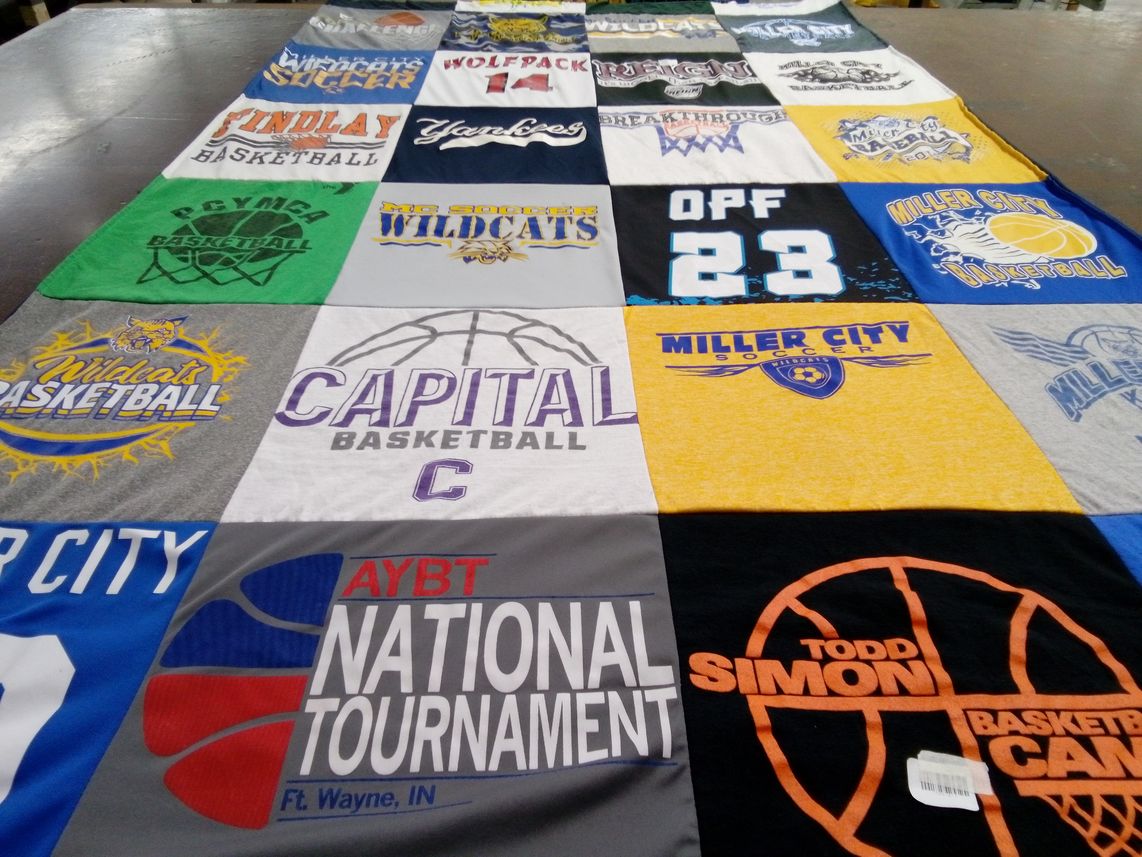 T-shirt quilt featuring miller city basketball, miller city soccer by Lea from OH