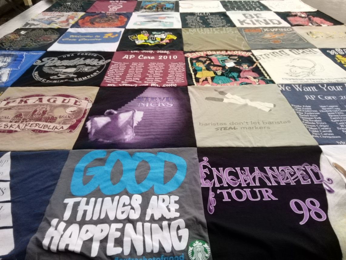 T-shirt quilt from ap prep course by Patricia c from CA