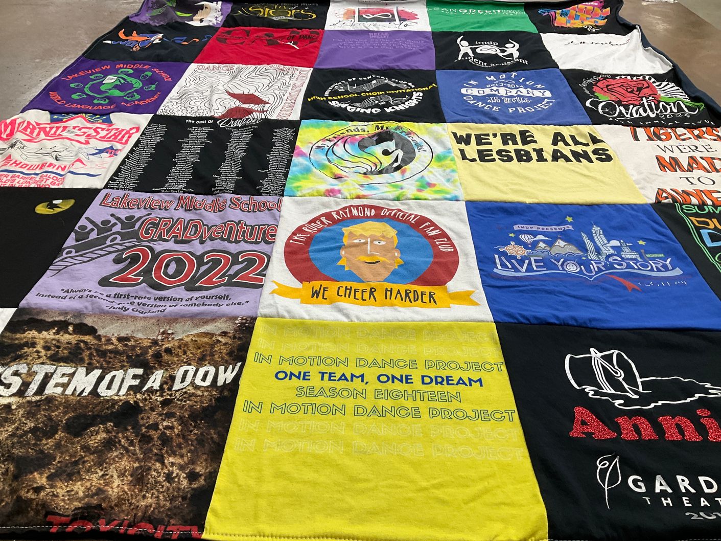 T-shirt quilt from lakeview middle school by Cory from FL