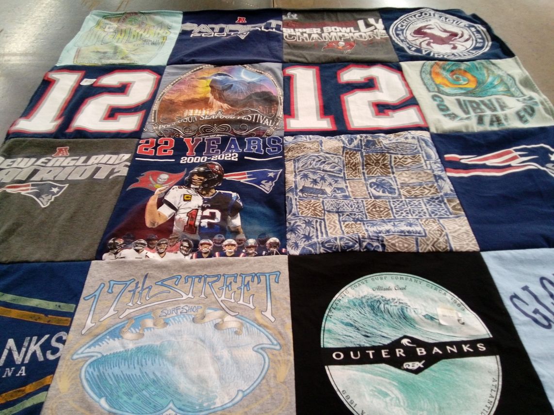 T-shirt quilt featuring new england patriots by Holly from VA